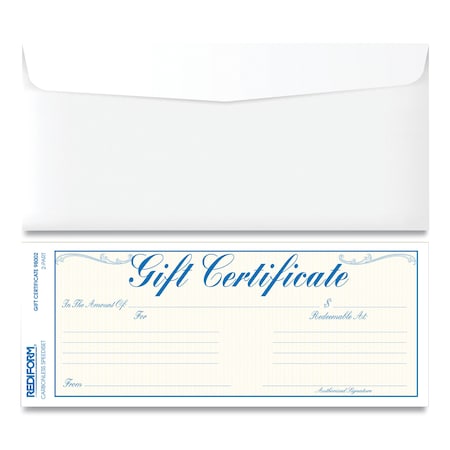 Rediform Gift Cert Form with Envelopes, PK25 98002